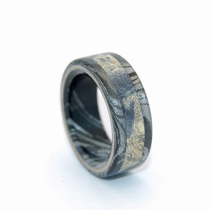 Greek God Dons Black | Men's Wood, M3 Black Titanium & Titanium Wedding Ring - Minter and Richter Designs