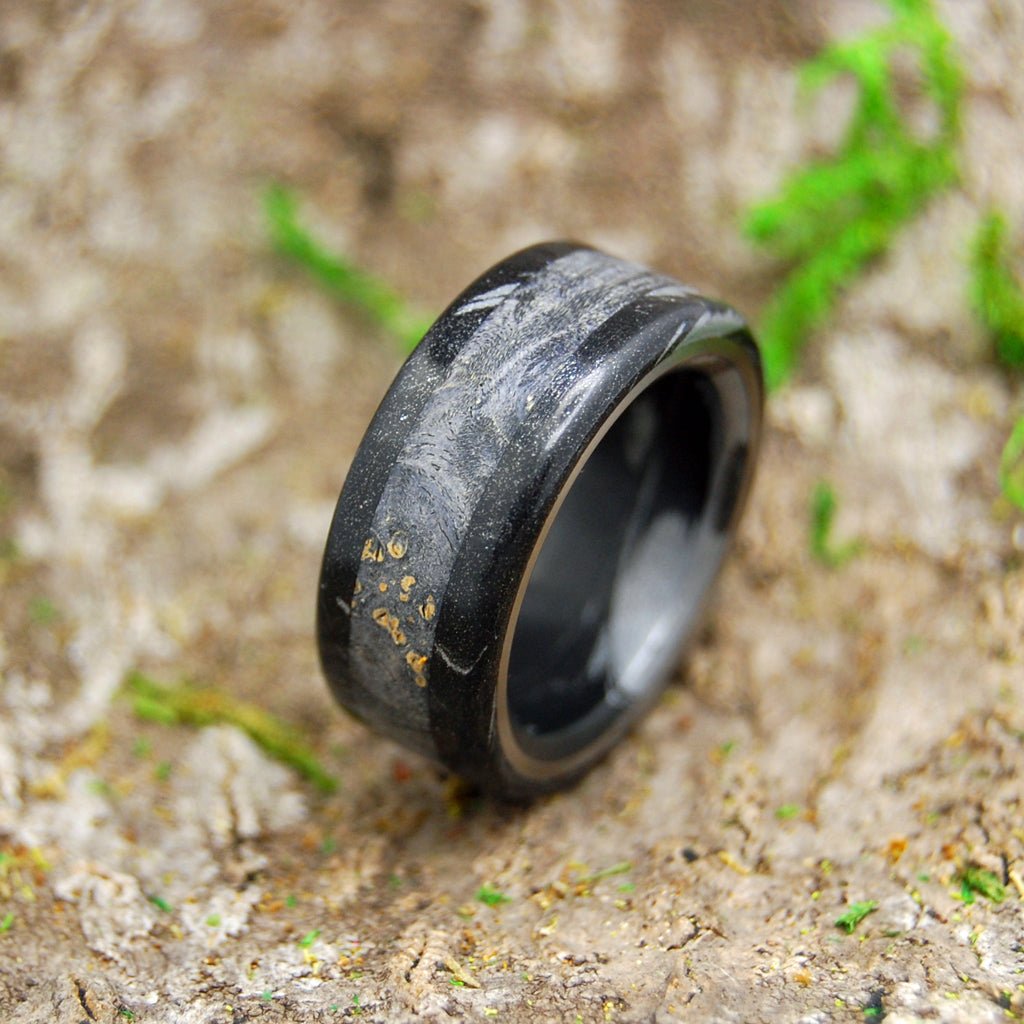 Greek God Dons Black | Men's Wood, M3 Black Titanium & Titanium Wedding Ring - Minter and Richter Designs