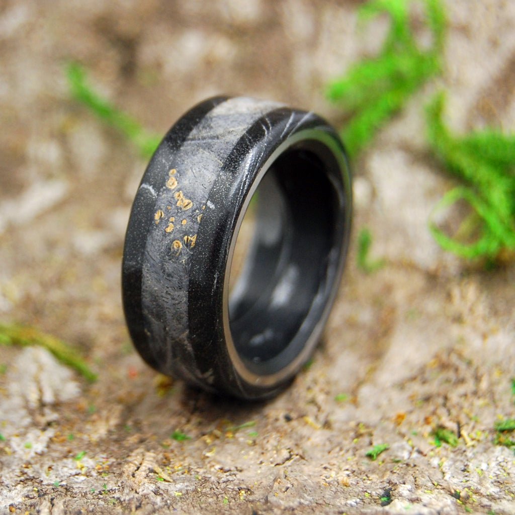 Greek God Dons Black | Men's Wood, M3 Black Titanium & Titanium Wedding Ring - Minter and Richter Designs