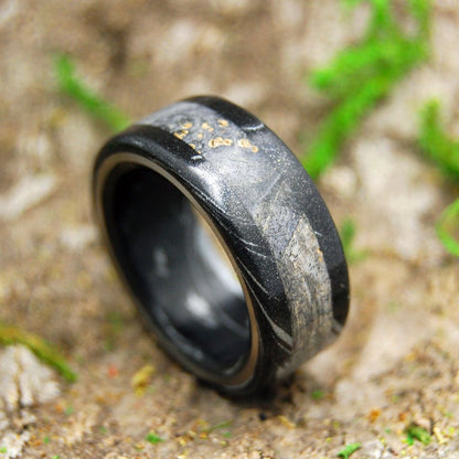 Greek God Dons Black | Men's Wood, M3 Black Titanium & Titanium Wedding Ring - Minter and Richter Designs