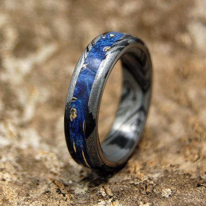 Greek God | Men's Blue Wood & Titanium Wedding Ring - Minter and Richter Designs