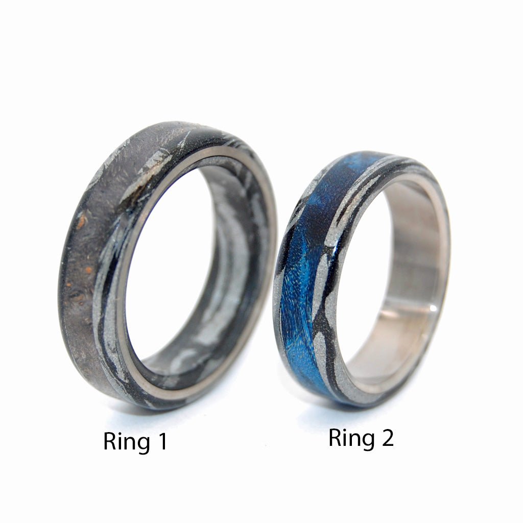 Greek God | Wood & M3 Titanium Men's & Women's Wedding Ring Set - Minter and Richter Designs