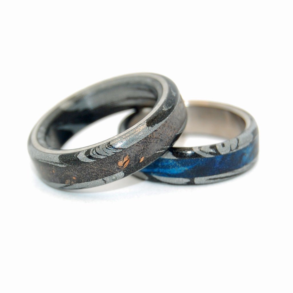 Greek God | Wood & M3 Titanium Men's & Women's Wedding Ring Set - Minter and Richter Designs