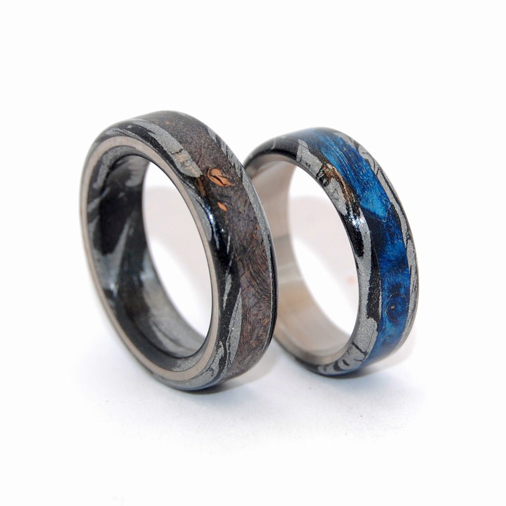 Greek God | Wood & M3 Titanium Men's & Women's Wedding Ring Set - Minter and Richter Designs