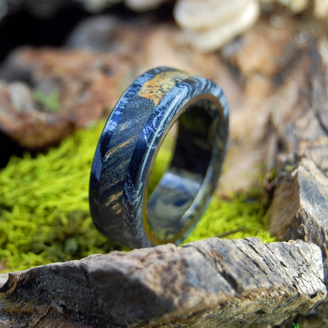 GREEK GOD DONS BRONZE| Wood & M3 Black Titanium Wedding Rings - Minter and Richter Designs