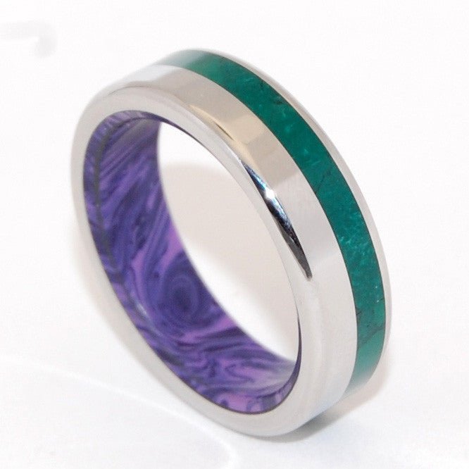 Green Mountain Majesty | Men's Jade Stone, Charoite & Titanium Wedding Ring - Minter and Richter Designs