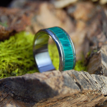 Ground Earth And Malachite Stone | Men's Malachite Stone & Titanium Wedding Ring - Minter and Richter Designs