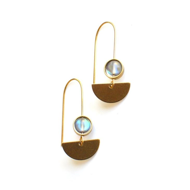 Half Moon Drops EarRing | Quartz Stone EarRing - Minter and Richter Designs