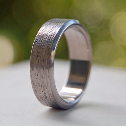 Hard Wired | Men's Titanium Hand Textured Wedding Ring - Minter and Richter Designs