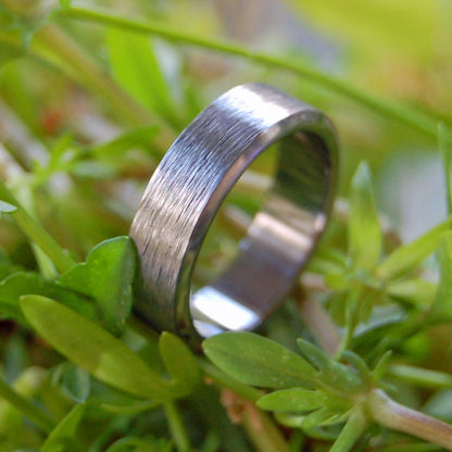 Hard Wired | Men's Titanium Hand Textured Wedding Ring - Minter and Richter Designs