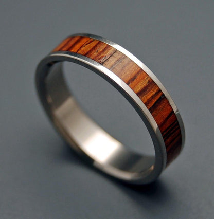 Havana | Men's Cocobolo Wood & Titanium Wedding Ring - Minter and Richter Designs