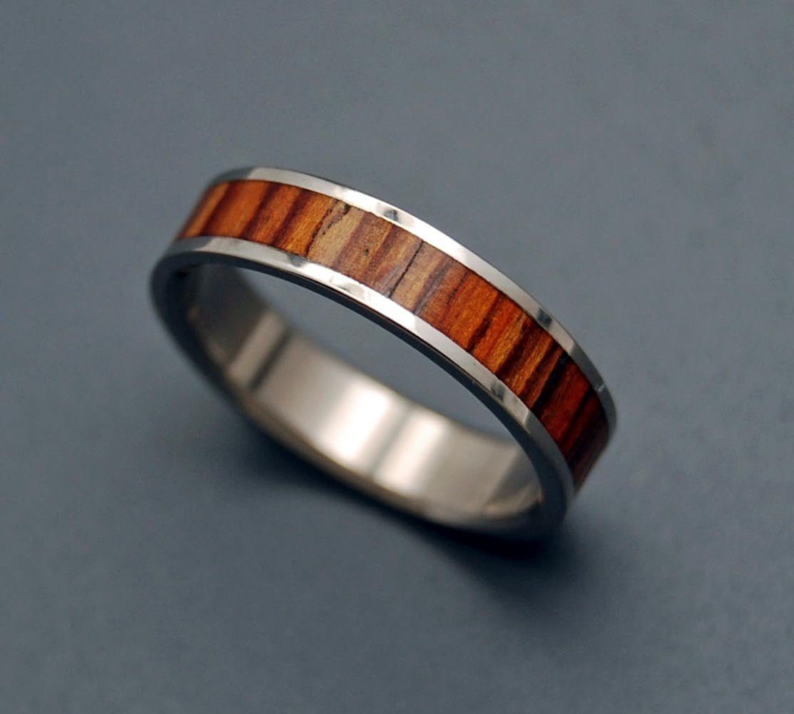 Havana | Men's Cocobolo Wood & Titanium Wedding Ring - Minter and Richter Designs