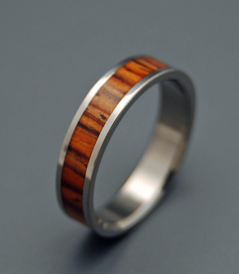 Havana | Men's Cocobolo Wood & Titanium Wedding Ring - Minter and Richter Designs