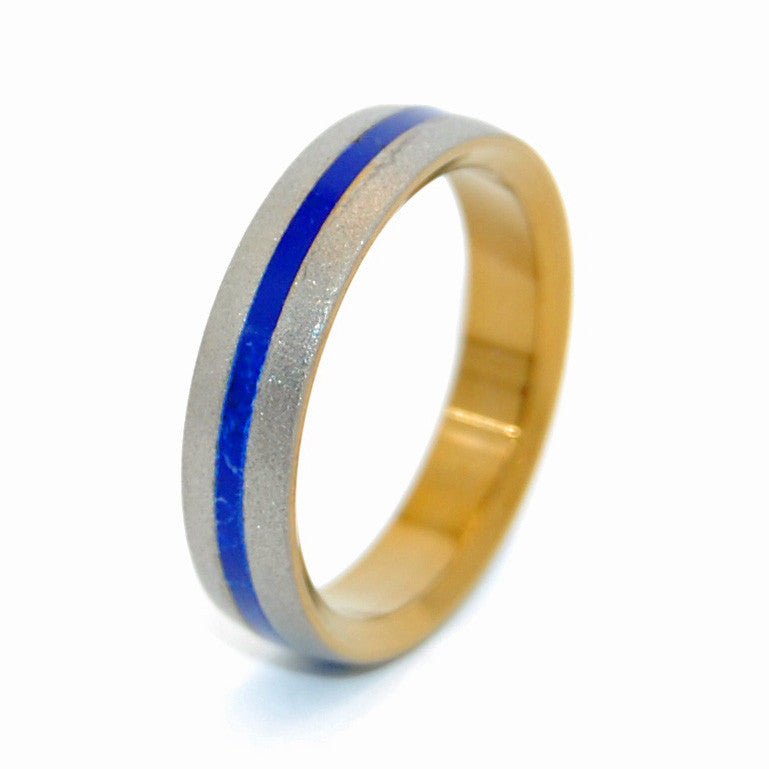 Heart Full Of Love | Men's Sodalite Stone & Titanium Wedding Ring - Minter and Richter Designs