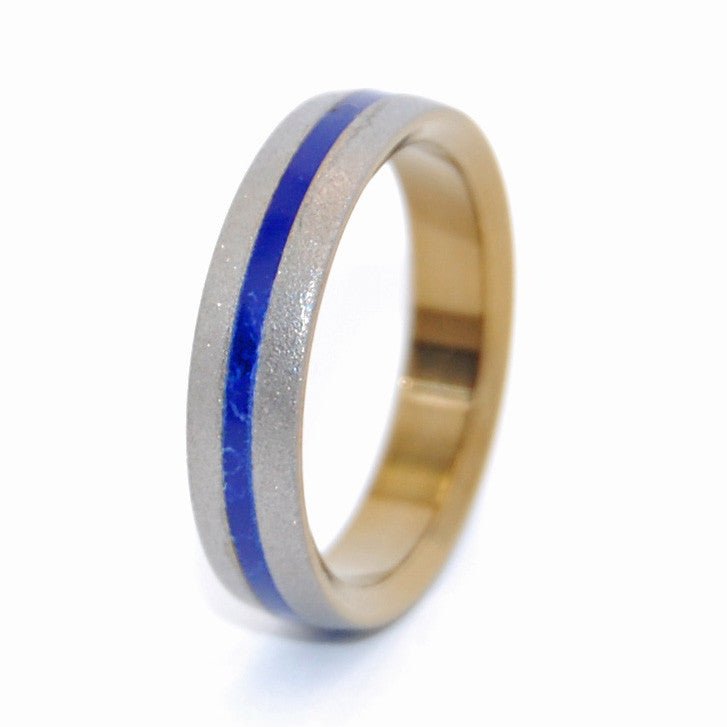 Heart Full Of Love | Men's Sodalite Stone & Titanium Wedding Ring - Minter and Richter Designs