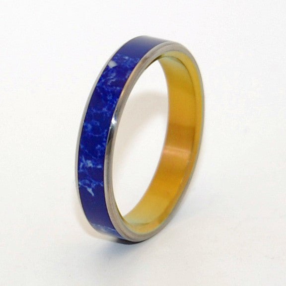 Heart Of Stars | Men's Sodalite Stone & Titanium Wedding Ring - Minter and Richter Designs