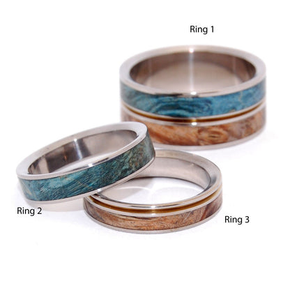 Heaven On Earth | Golden Box Elder Wood - Unique Wedding & Engagement Ring - Minter and Richter Designs