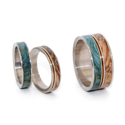 Heaven On Earth | Golden Box Elder Wood - Unique Wedding & Engagement Ring - Minter and Richter Designs