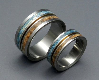 Heaven On Earth | Golden Box Elder Wood - Unique Wedding Ring - Minter and Richter Designs