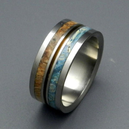 Heaven On Earth | Men's Golden Box Elder Wood & Titanium Wedding Ring - Minter and Richter Designs