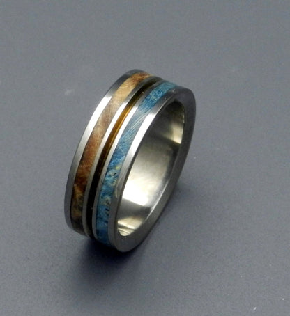 Heaven On Earth | Men's Golden Box Elder Wood & Titanium Wedding Ring - Minter and Richter Designs