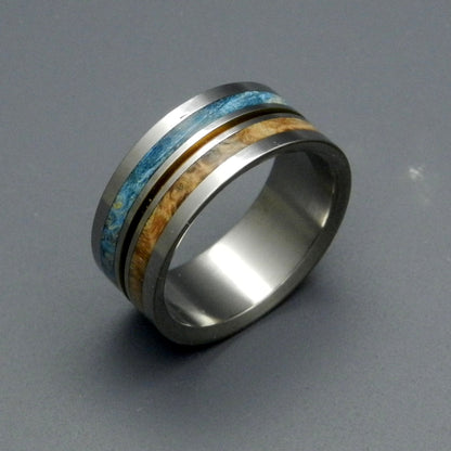 Heaven On Earth | Men's Golden Box Elder Wood & Titanium Wedding Ring - Minter and Richter Designs