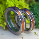 HIGH UNDER JOSHUA SET | Titanium, Marijuana & Desert Ironwood Wedding Ring Set