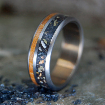 Home State Missouri And Maine | Men's Beach Sand, Whiskey Barrel & Titanium Wedding Ring - Minter and Richter Designs