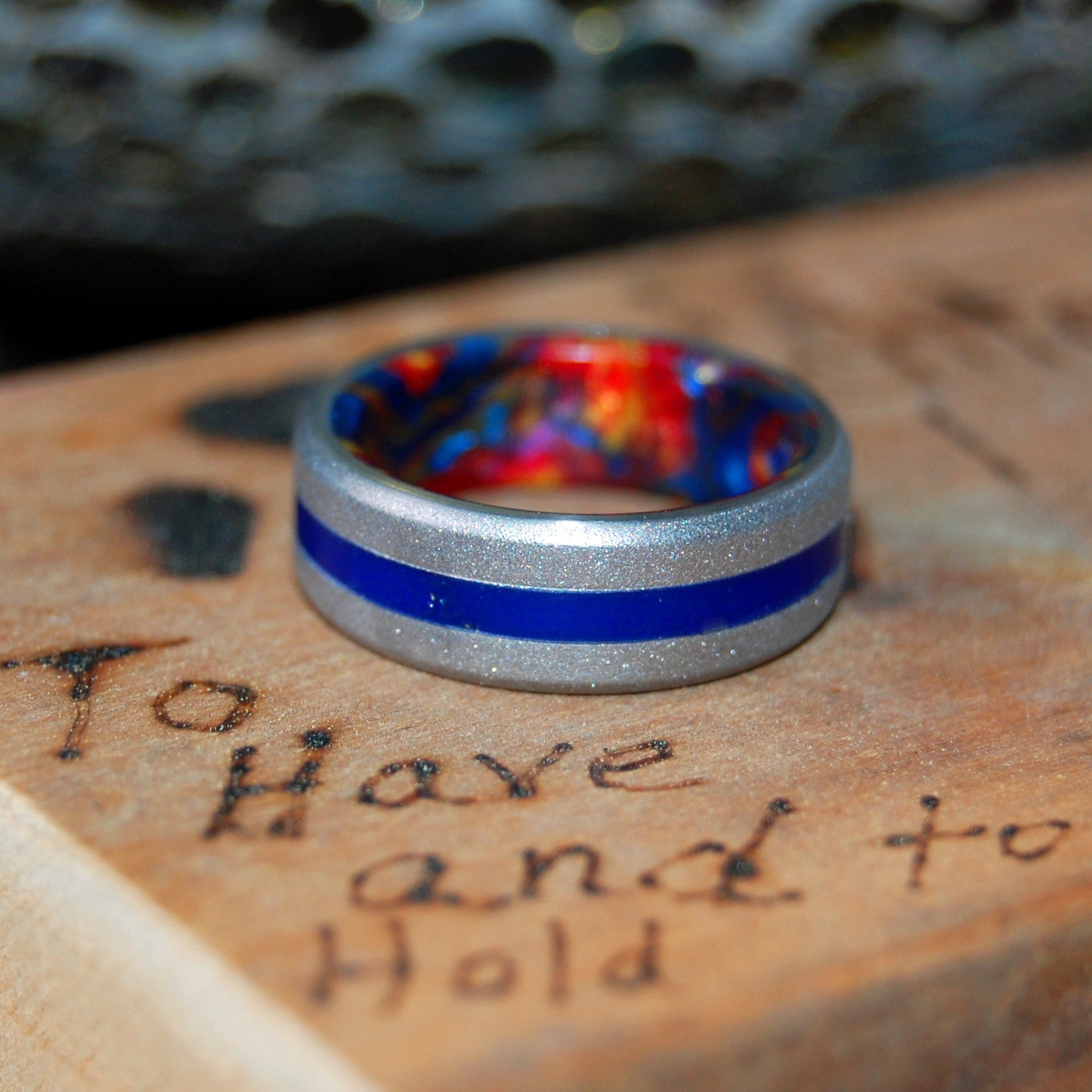 Hot Lava Cool Sea | Men's Titanium Wedding Ring - Minter and Richter Designs