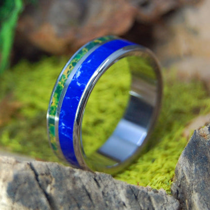 How Blue is Our Sea | Men's Sodalite Stone & Jade Wedding Ring - Minter and Richter Designs