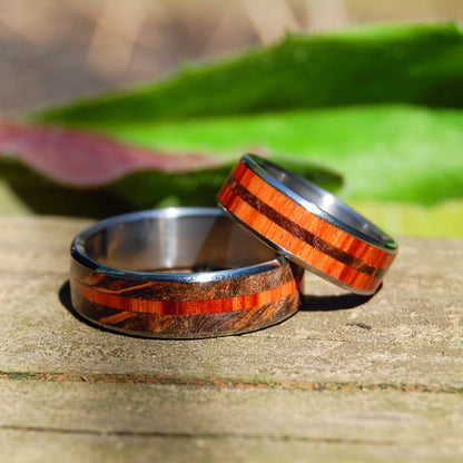 How Quickly | Maple Wood Wedding Ring - Unique Wedding Ring Set - Minter and Richter Designs