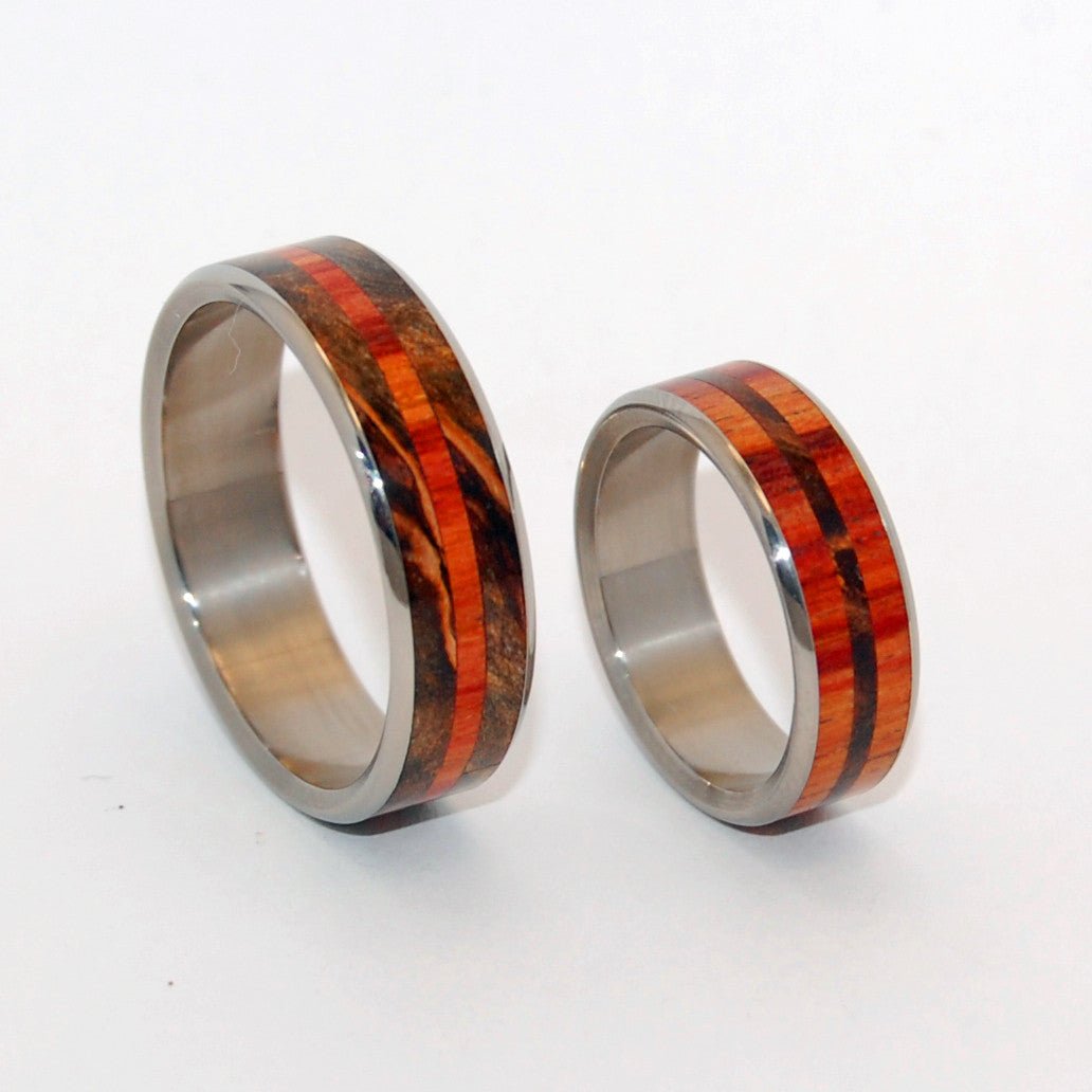 How Quickly | Maple Wood Wedding Ring - Unique Wedding Ring Set - Minter and Richter Designs