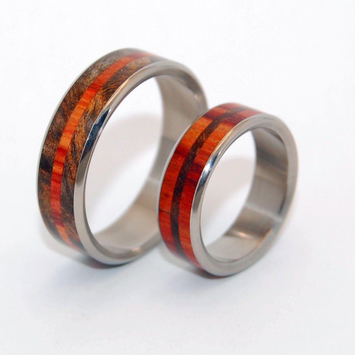 How Quickly | Maple Wood Wedding Ring - Unique Wedding Ring Set - Minter and Richter Designs