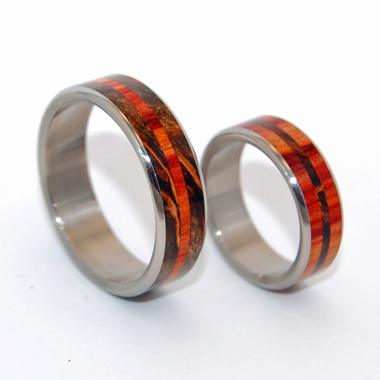 How Quickly | Maple Wood Wedding Ring - Unique Wedding Ring Set - Minter and Richter Designs