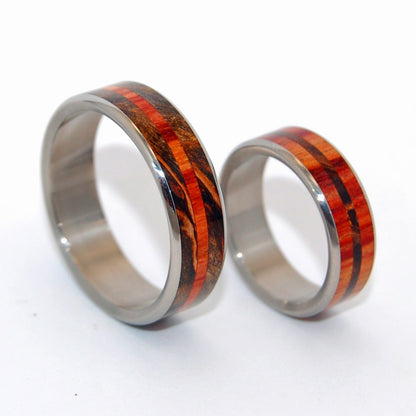 How Quickly | Maple Wood Wedding Ring - Unique Wedding Ring Set - Minter and Richter Designs