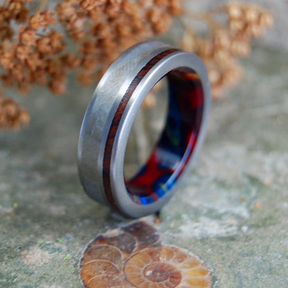 How The World Began | Men's Meteorite, Wood & Titanium Wedding Ring - Minter and Richter Designs