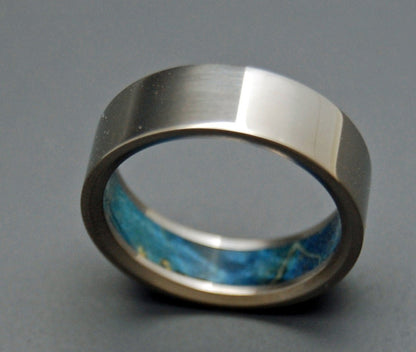 Humble Blue | Men's Blue Box Elder Wood & Titanium Wedding Ring - Minter and Richter Designs