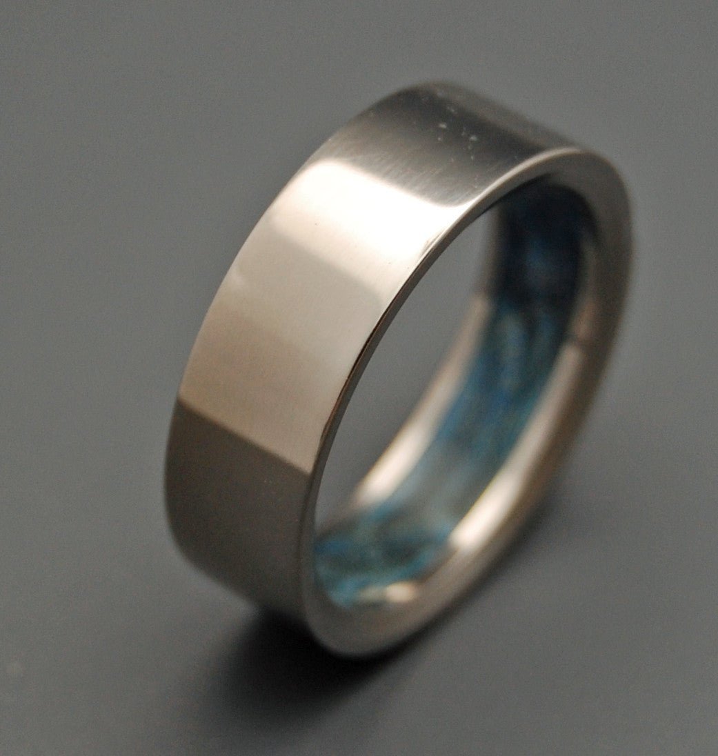 Humble Blue | Men's Blue Box Elder Wood & Titanium Wedding Ring - Minter and Richter Designs