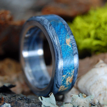 Humble Greek God | Men's Wood, Black Silver & Titanium Wedding Ring - Minter and Richter Designs