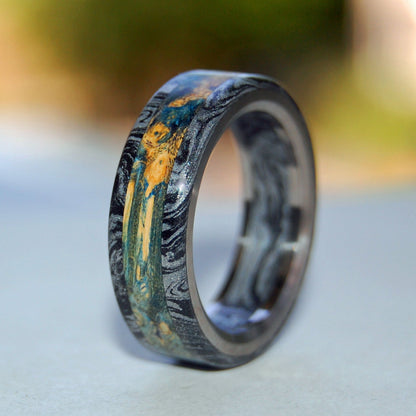 Humble Greek God | Men's Wood, Black Silver & Titanium Wedding Ring - Minter and Richter Designs