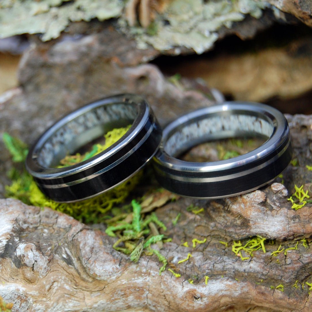 Humble Man Of The Land | Moose Antler & American Bison Horn - Unique Wedding Ring - Minter and Richter Designs