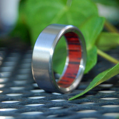 Humble Palm | Men's Red Palm Wood & Titanium Wedding Ring - Minter and Richter Designs