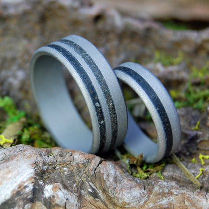 Iceland To Oregon And Back Again | Icelandic Lava & Astoria Oregon Beach Sand - Unique Wedding Ring - Minter and Richter Designs