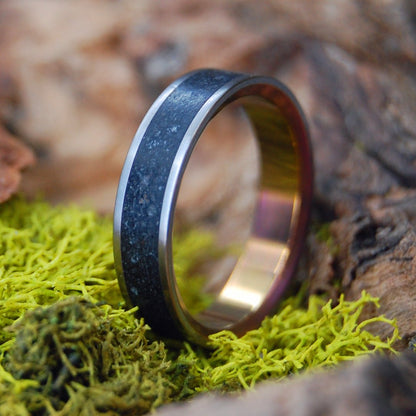 Icelandic Lava Sunset | Women's Lava, Beach Sand & Titanium Wedding Ring - Minter and Richter Designs