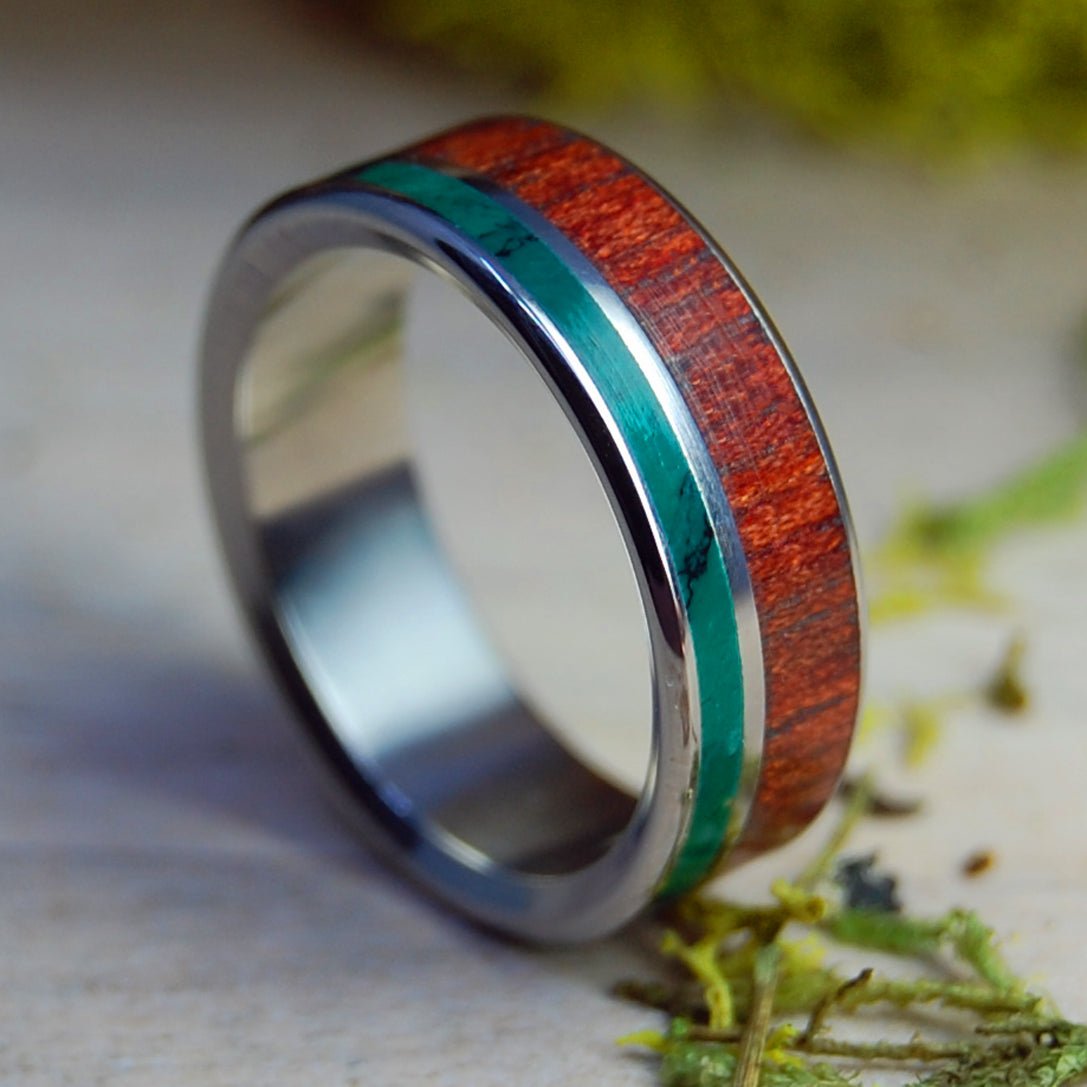 Imperial Bloodwood | Men's Bloodwood, Imperial Jade & Titanium Wedding Ring - Minter and Richter Designs