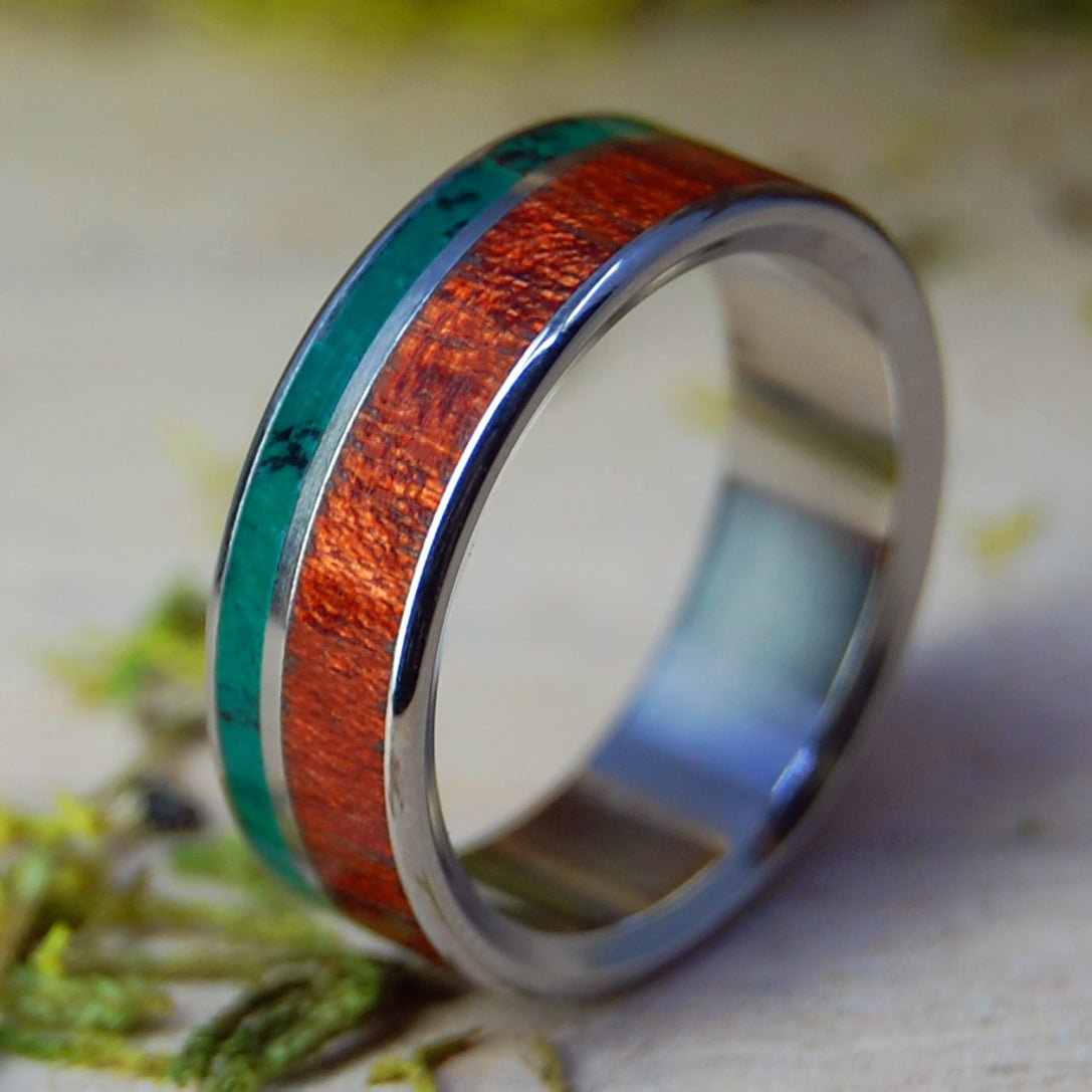 Imperial Bloodwood | Men's Bloodwood, Imperial Jade & Titanium Wedding Ring - Minter and Richter Designs