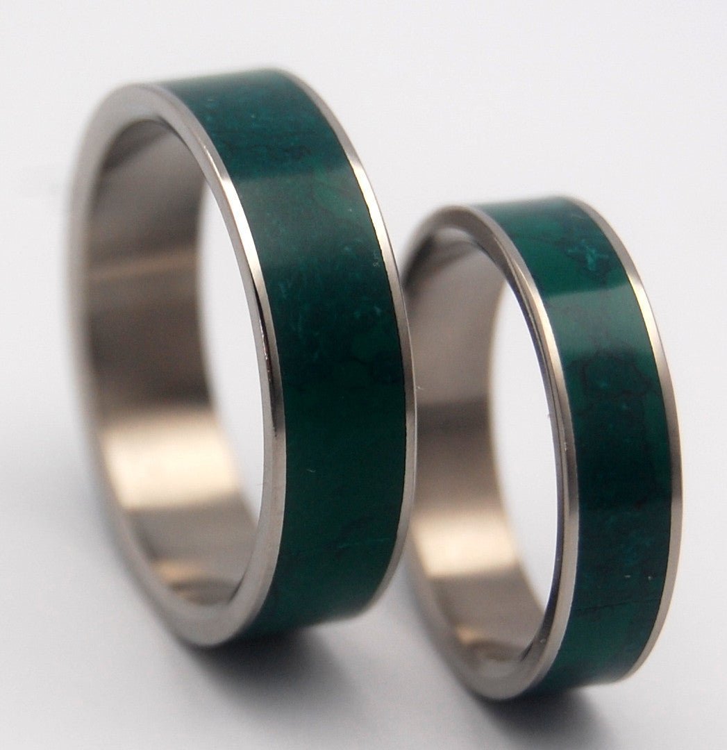 Imperial Jade | Jade Stone & Titanium - Unique Wedding Ring Set - Minter and Richter Designs