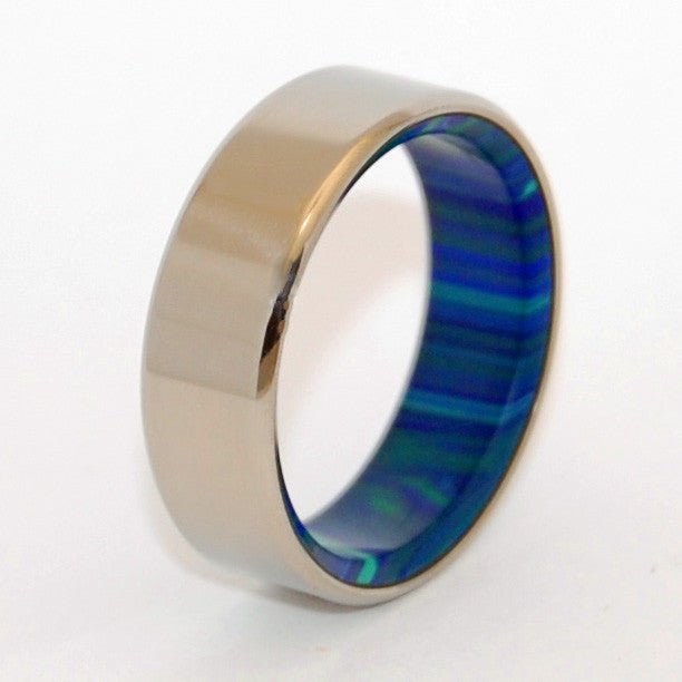 In This Together | Men's Azurite, Malachite & Titanium Wedding Ring - Minter and Richter Designs