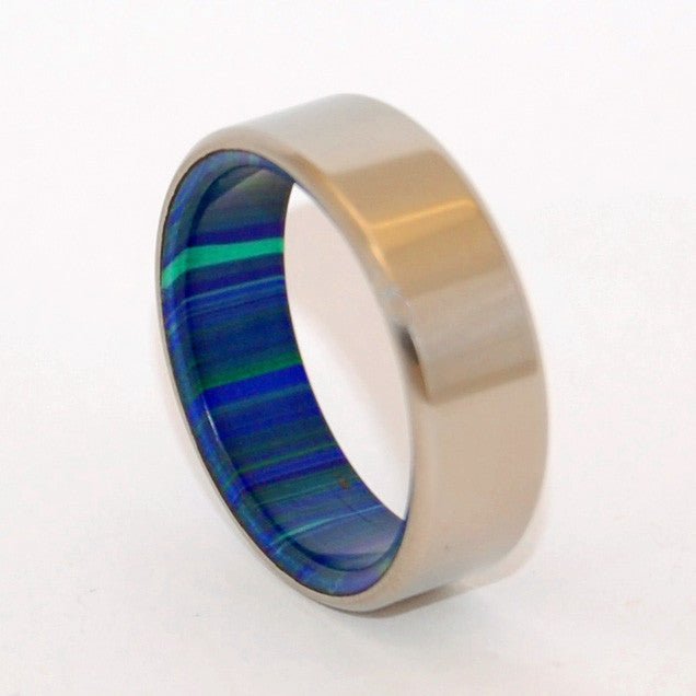 In This Together | Men's Azurite, Malachite & Titanium Wedding Ring - Minter and Richter Designs