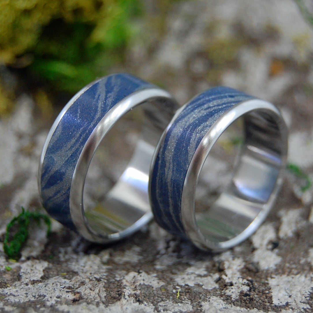 Inox Blue Katana | Steel & Blue M3 Wedding Bands As Seen On "The Orville" Tv Show - Minter and Richter Designs